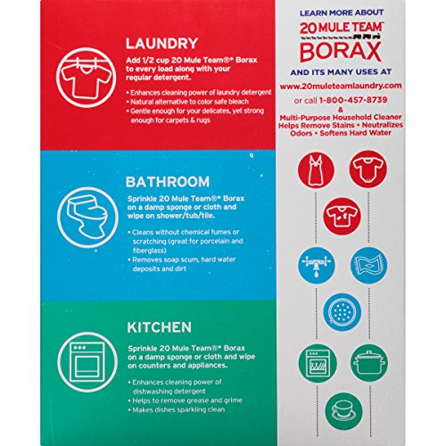 Product Image 6: 20 Mule Team All Natural Borax Detergent Booster & Multi-Purpose Household Cleaner, 65 Ounce, 4 Count