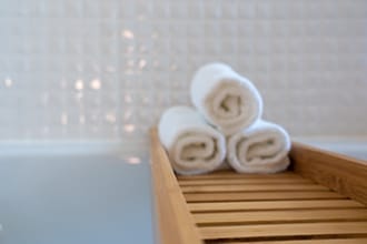 rack for towels made from teak
